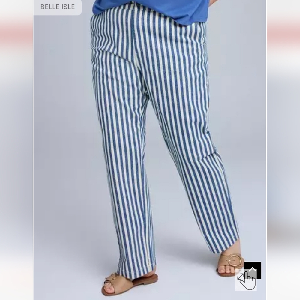 TORRID *BRAND NEW WITH TAGS* Belle Isle Blue and White Striped Linen Pants